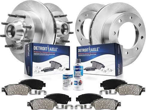 Detroit Axle - Brake Kit for Ford E-250 E-350 Econoline Club Wagon Super Duty Brake Rotors Ceramic Brakes Pads Front and Rear Replacement: 13.03" inch Front and 12.84" inch Rear Rotors in Saudi Arabia