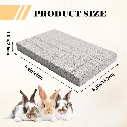 2 Pack Rabbit Grinding Claw Pads Bunny Scratch Foot Pad Natural Hamster Lava Grinding Teeth Stone Small Animal Scratching Pads Chew Toys for Chinchilla Rat Guinea Pig Hedgehog Ferret Gerbil in Saudi Arabia