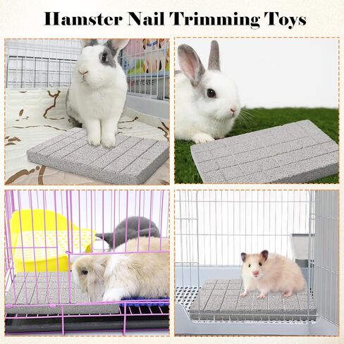 2 Pack Rabbit Grinding Claw Pads Bunny Scratch Foot Pad Natural Hamster Lava Grinding Teeth Stone Small Animal Scratching Pads Chew Toys for Chinchilla Rat Guinea Pig Hedgehog Ferret Gerbil in Saudi Arabia