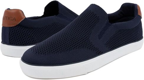 Nautica Men's Slip-On Sneakers – Breathable Knit Casual Walking Shoes, Lightweight Comfort Fashion Loafers - Kotor in Saudi Arabia