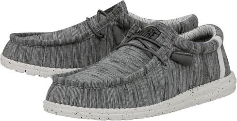 HEYDUDE Men's Wally Stretch Stone White Size 8| Men's Loafers | Men's Slip On Shoes | Comfortable & Light-Weight in Saudi Arabia