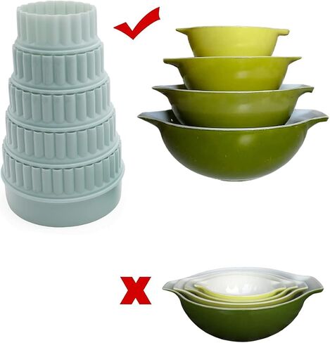 12 Pieces Display Stands for Pyrex Round Bowls Risers for Pyrex Bowls Stacker Stacking Rings for Cabinet Colorful in Kuwait