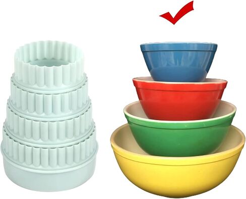 12 Pieces Display Stands for Pyrex Round Bowls Risers for Pyrex Bowls Stacker Stacking Rings for Cabinet Colorful in Kuwait