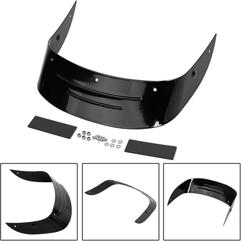 Black مضلعة الخلفية الخلفية الحاجز تقليم TRAPERING TIP لتنورة Harley Fat Boy Flstf Peace Office in Kuwait