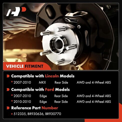 A-Premium الخلفي محمل وتجميع المحور مع 5 lug متوافق مع Ford Edge 2007-2010 & Lincoln MKX 2007-2010 ، 4-WHEEL ABS ، AWD فقط in Saudi Arabia