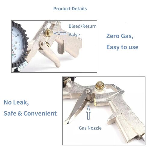 Tire Pressure Gauge with Inflator, 0-220PSI Dial Wheel Air Tire Pressure Gauge with Rubber Hose, Compatible with Air Pump Compressor for Cars Motorcycle Bike in Saudi Arabia
