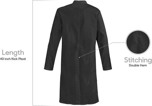 Heedfit Usisex Lab Coat - Snap Front ، طول 40 "، ملاءمة احترافية in Saudi Arabia