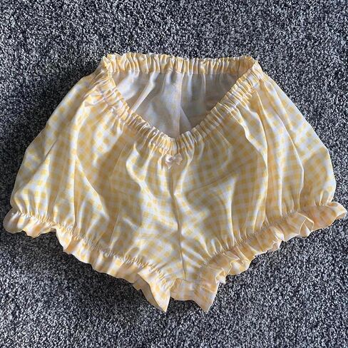 Women Cute Bloomer Shorts Ruffle Trim Pumpkin Shorts Y2k Elastic Waist Lounge Shorts Lolita Pettipants in Saudi Arabia