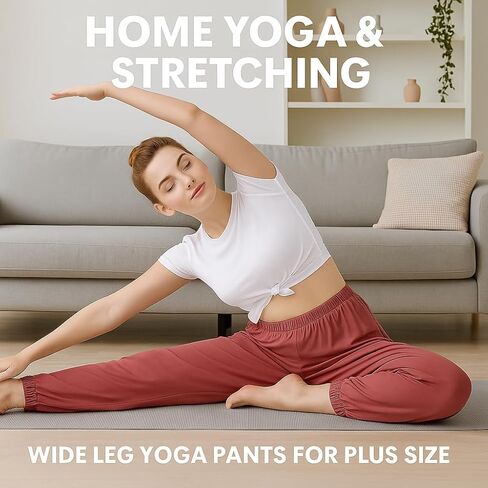 Lovinpet Women's Plus Size Lounge Pants-قيعان بيجاما عريضة عالية الخصر للنوم ، راحة طوال الموسم-2XL إلى 7XL in Saudi Arabia