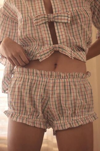 Women Cute Bloomer Shorts Ruffle Trim Pumpkin Shorts Y2k Elastic Waist Lounge Shorts Lolita Pettipants in Saudi Arabia