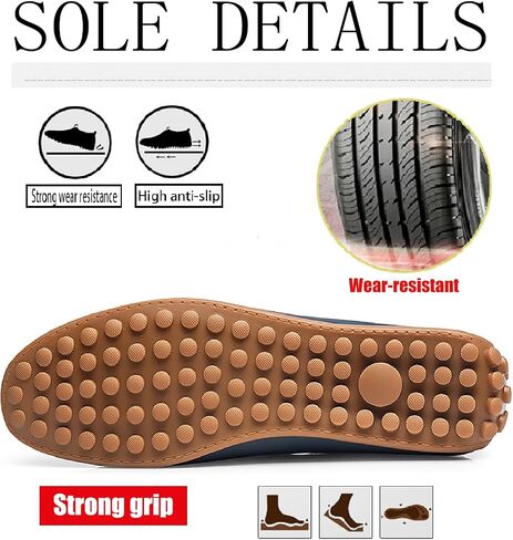Men's Leather Penny Loafers Casual Breathable Round Toe Lightweight Soft Flat Slip On Moccasins Loafers for Daily Driving Walking Shoes in Saudi Arabia