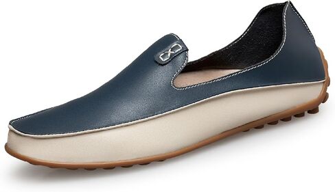 Men's Leather Penny Loafers Casual Breathable Round Toe Lightweight Soft Flat Slip On Moccasins Loafers for Daily Driving Walking Shoes in Saudi Arabia