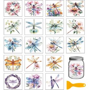 GLOBLELAND 18 Sheets Cute Bee Rub on Transfer 3.9x3.6inch Colorful Insect Flowers Vase Home Decals Daisy Cup Transfer Stickers for Furniture Vase Glass Art Crafts Decorations in Saudi Arabia