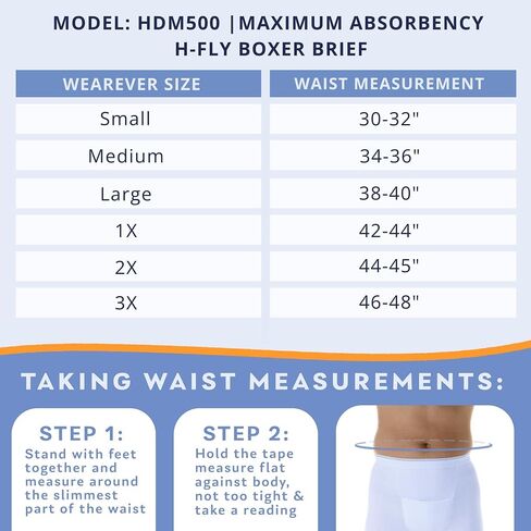 Wearever Men’s Incontinence H-Fly Boxer for Bladder Control w/Max Absorbency - Leak Proof Underwear for Men (Pack of 3) in Kuwait