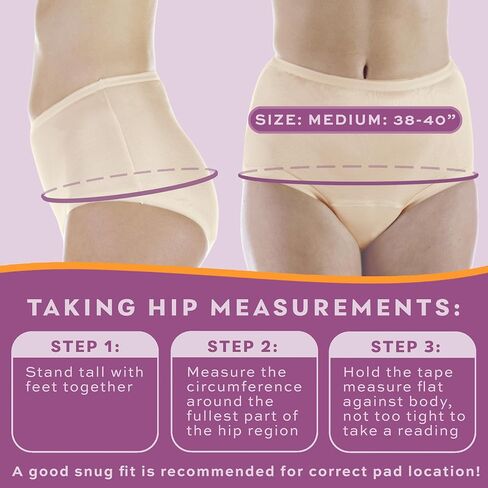 Wearever 3-Pack Women's Nylon Regular Absorbency Incontinence Panties Beige Medium (Fits Hip 38-40") in Saudi Arabia