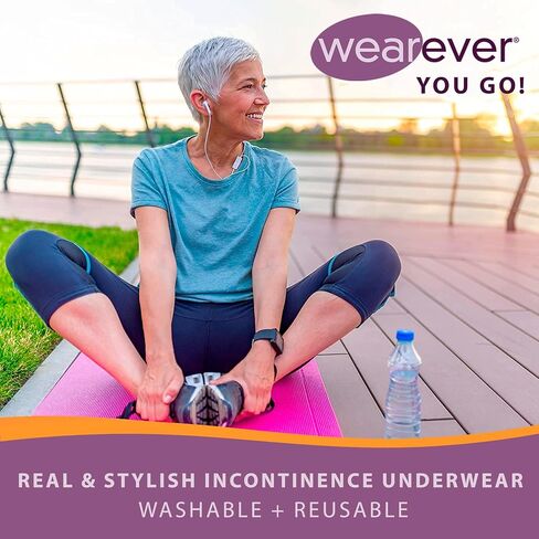 Wearever 3-Pack Women's Nylon Regular Absorbency Incontinence Panties Beige Medium (Fits Hip 38-40") in Saudi Arabia