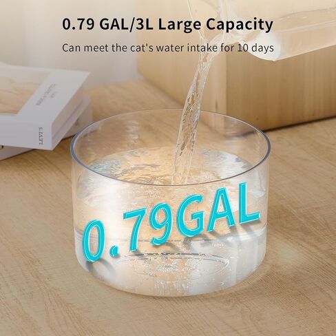 Cat Water Fountain Stainless Steel Lid, 3L/101oz Pet Water Fountain, Dog Water Fountain with Quiet Pump, Water Fountains for Cats Indoor with 4-Layer Filtration in Saudi Arabia