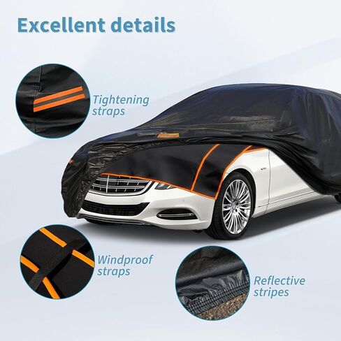 Kayme Lightweight Car Cover Waterproof All Weather, Outdoor Full Cover Snowproof UV Protection, Universal Fit for Dodge Challenger, Pontiac Firebird, BMW 6/8 Series Etc（194-202 inch, Green） in Saudi Arabia