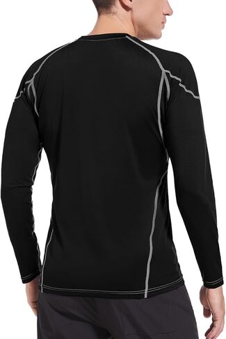 LIN PERFORMANCE Men's Long Sleeve Compression Shirts Athletic Workout Shirt Undershirt Base Layer Top Quick Dry in Kuwait