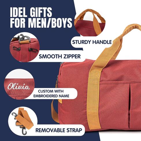 Duffle Bag for Men Personalized Overnight Bags Travel Bag with Durable Canvas Weekender Overnight Bag with Shoe Compartment Custom Groomsmen Gift for Travel Gym Storage Camping Moving (Black) in Saudi Arabia