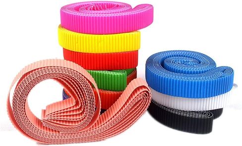 Corrugated Paper Strip in Assorted Colors Corrugated Bright for Craft and DIY Projects 6pc 0.8 * 26.5inch (red) in Kuwait