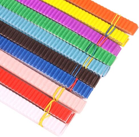 Corrugated Paper Strip in Assorted Colors Corrugated Bright for Craft and DIY Projects 6pc 0.8 * 26.5inch (red) in Kuwait