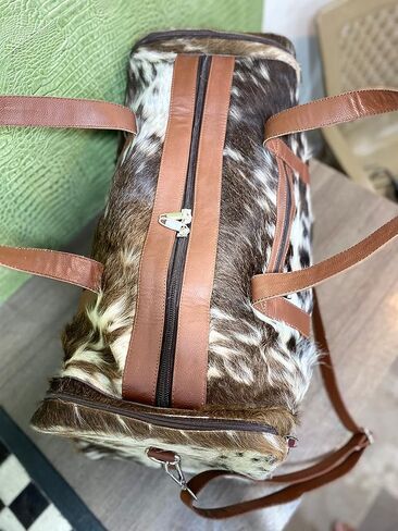 Uroosa Leather Cowhide Duffle Bag | Leather Duffel Bag is for both Men and Women | Made with Cow Skin | Special designed for Gifts, sports, Gym, and Multi-Purpose Uses in Saudi Arabia