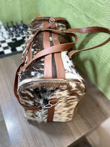 Uroosa Leather Cowhide Duffle Bag | Leather Duffel Bag is for both Men and Women | Made with Cow Skin | Special designed for Gifts, sports, Gym, and Multi-Purpose Uses in Saudi Arabia