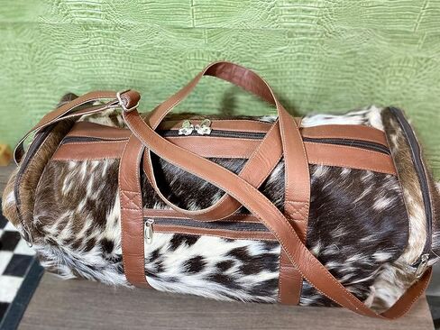 Uroosa Leather Cowhide Duffle Bag | Leather Duffel Bag is for both Men and Women | Made with Cow Skin | Special designed for Gifts, sports, Gym, and Multi-Purpose Uses in Saudi Arabia