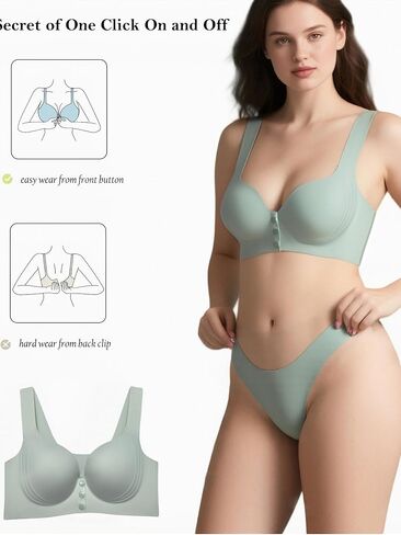 Comfortable Seamless Front Closure Bra for Women, Wireless Full Coverage Push Up Womens Bras No Underwire Bralettes in Saudi Arabia