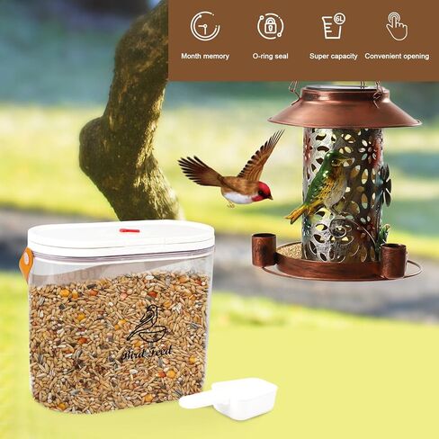 Airtight Pet Cat Food Storage Container 6Lbs|Portable Cat Food Canister with Handle|Clear Cat Food Bin with Food Scoop|ideal for Dog Cat Food Kibble|Clear Plastic-BPA Free in Kuwait