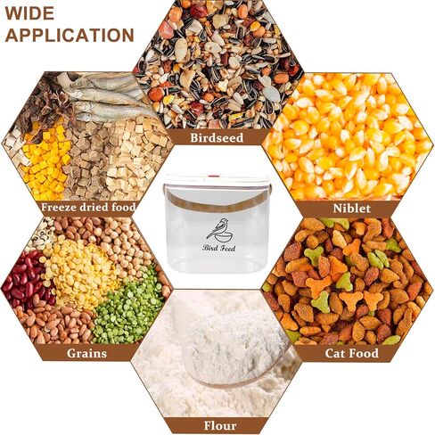 Airtight Pet Cat Food Storage Container 6Lbs|Portable Cat Food Canister with Handle|Clear Cat Food Bin with Food Scoop|ideal for Dog Cat Food Kibble|Clear Plastic-BPA Free in Kuwait