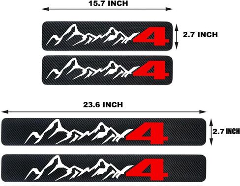 4Pcs Car Door Sill Protector Carbon Fiber Anti-Dirty Scuff Plate Cover Guard Sills Protector Trim fit for Toyota Rav4 GMC AT4 Accessories in Kuwait