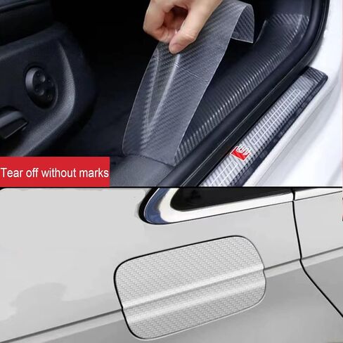 10cm x 5m Car Door Entry Edge Guard, Transparent Carbon Fiber Car Door Entry Edge Anti-Collision Anti-Scratch Tape, Universal Car Protector Film Decorative Accessories in Saudi Arabia