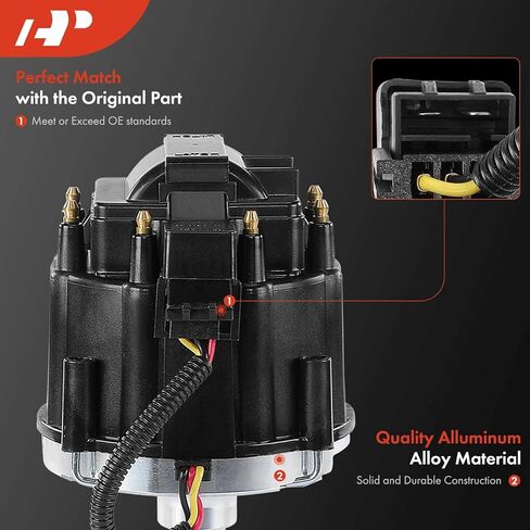 A-Premium Ignition Distributor with Cap and Rotor Compatible with Buick Regal, Century, Electra, Estate Wagon, LeSabre, Skylark & Oldsmobile 98, Custom Cruiser, Delta 88 & Pontiac Bonneville, Catalina in Saudi Arabia