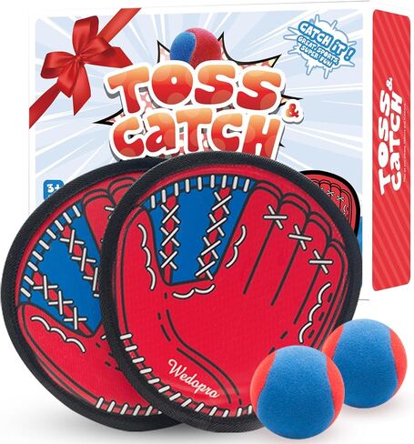 Toss and Catch Ball Set: Beginner Kids Baseball Training Glove & Catch Ball Toys, Kids Outdoor Games for Adults and Family, Fun Baseball Game Gift for Ages 3 4 5 6 7 8 9 10 11 12 Year Old Boys Girls in Kuwait