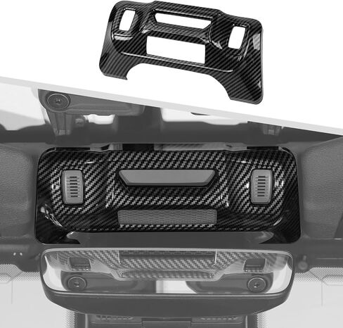 Jimen متوافق مع Jeep Wrangler JL Jlu & Gladiator JT 2024-2025 ، غطاء لوحة العلوي المرآة الداخلية مرآة (ألياف الكربون الأحمر) in Saudi Arabia