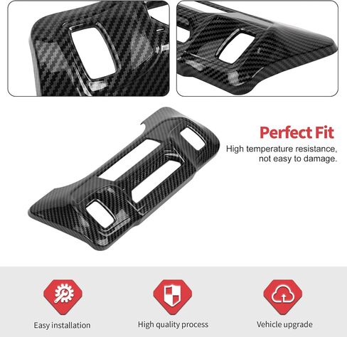 Jimen متوافق مع Jeep Wrangler JL Jlu & Gladiator JT 2024-2025 ، غطاء لوحة العلوي المرآة الداخلية مرآة (ألياف الكربون الأحمر) in Saudi Arabia