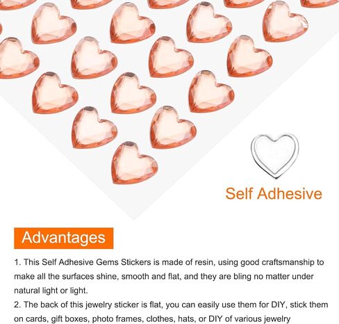 Meccanixity 108 PCS Heart Rhinestone 10mm ملصقات الأحجار الكريمة اللاصقة ملصقات المجوهرات لصنع المجوهرات ، وماكياج عيد الحب ، وحرف DIY ، والذهب in Saudi Arabia