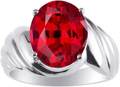Rylos Classic Designer Style Oval 12X10MM Solitaire Gemstone Ring - Gem Jewelry for Women & in Sterling Silver, Sizes 5-13 in Saudi Arabia