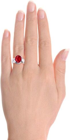 Rylos Classic Designer Style Oval 12X10MM Solitaire Gemstone Ring - Gem Jewelry for Women & in Sterling Silver, Sizes 5-13 in Saudi Arabia