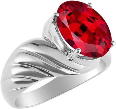 Rylos Classic Designer Style Oval 12X10MM Solitaire Gemstone Ring - Gem Jewelry for Women & in Sterling Silver, Sizes 5-13 in Saudi Arabia