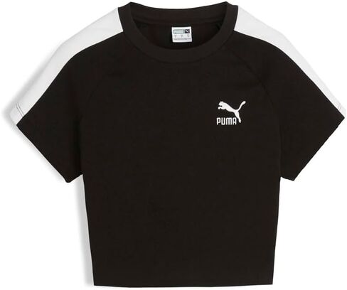 PUMA Womens Iconic T7 Baby Crew Neck Sleeve قمم غير رسمية غير رسمية - أسود in Saudi Arabia