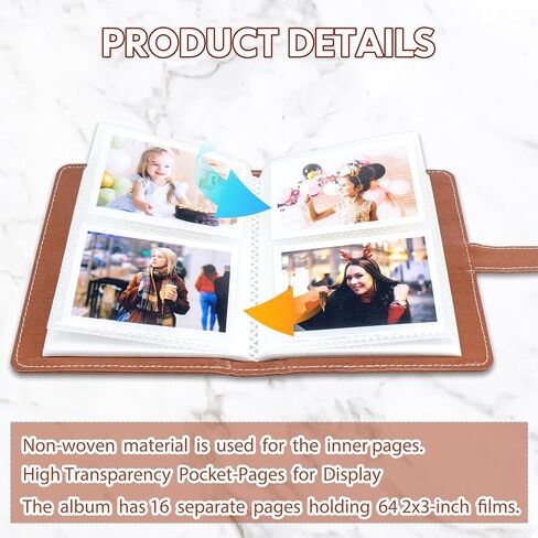 64 Photos Album for Fujifilm Instax Mini Camera Polaroid Pictures, 2x3 Photo Album Book for Fujifilm Instax Mini 11 12 evo 9 90 70 40 8 Instant Camera Film (Pink) in Kuwait