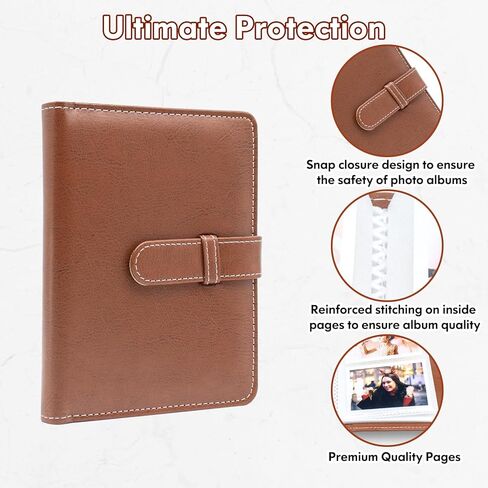 64 Photos Album for Fujifilm Instax Mini Camera Polaroid Pictures, 2x3 Photo Album Book for Fujifilm Instax Mini 11 12 evo 9 90 70 40 8 Instant Camera Film (Pink) in Kuwait