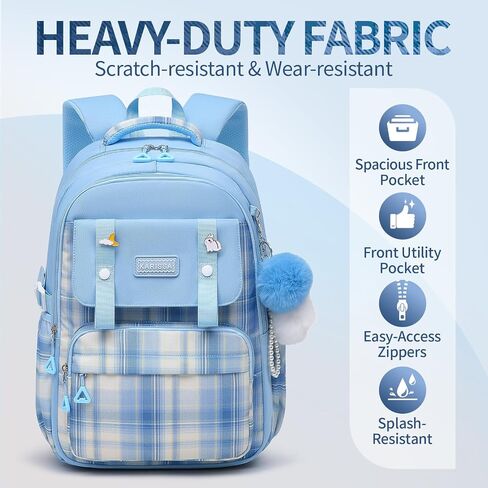 Teen Girls Backpack Aesthetic Laptop Bookbag Elementary Middle School Travel Daypacks Mochilas Escolares Blue in Saudi Arabia
