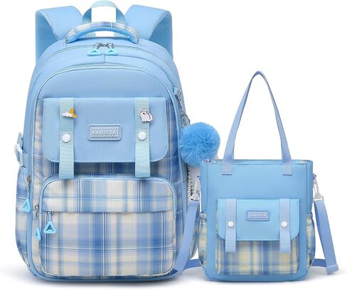 Teen Girls Backpack Aesthetic Laptop Bookbag Elementary Middle School Travel Daypacks Mochilas Escolares Blue in Saudi Arabia