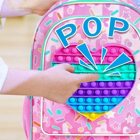 4PCS Love Rolling Backpack for Girls - Cute Wheeled School Set with Lunch Box,Water Resistant Roller School Backpack on Wheels for Elementary Kids Travel in Saudi Arabia