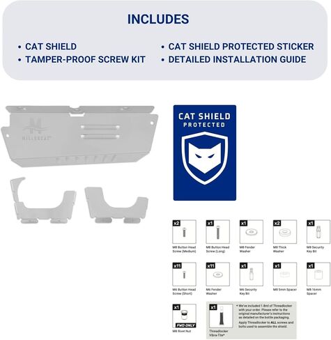 Anti-Theft Cat Shield V2, Fits 2003-2011 Honda Element with OEM Converters - Miller CAT Stainless Steel Catalytic Converter Protection in Kuwait
