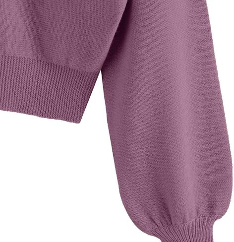 ZAFUL Women's Cropped Sweater V-Neck Long Sleeve Crop Sweater Pullover Jumper Knit Top (1-Stripewhite, S) in Kuwait